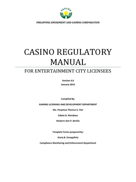 pagcor casino regulatory manual